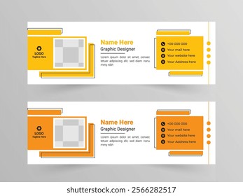 Email signature or email footer and personal social media cover design template. Abstract Creative clean elegant Corporate Email signature