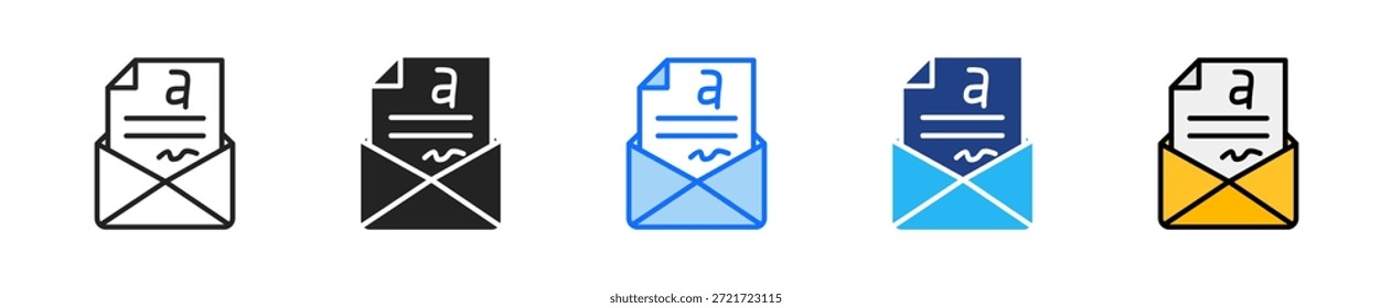 Conjunto de iconos de firma de correo electrónico Colección de estilos múltiples