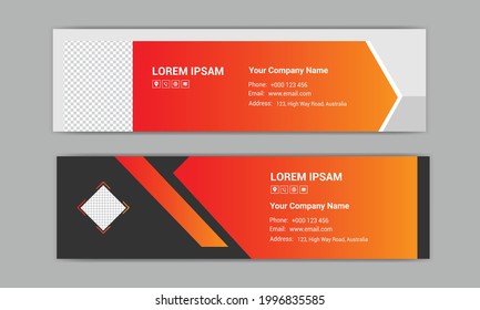 Email signature layout template design. Business email signature banner.