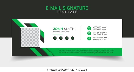 Email signature modern template design layout. Emailers personal business minimalist personal web social media cover.