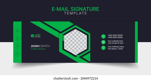 Email signature modern template design layout. Emailers personal business minimalist personal web social media cover.