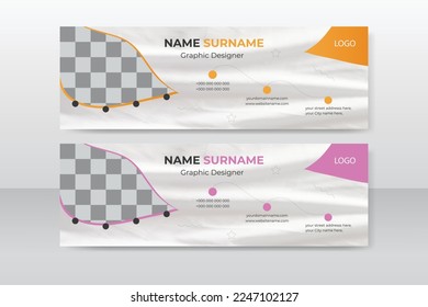 Email signature modern template design layout.