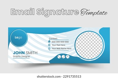 Email signature modern template design layout. Emailers personal business minimalist personal web