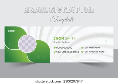 Email signature modern template design layout. Emailers personal business minimalist personal