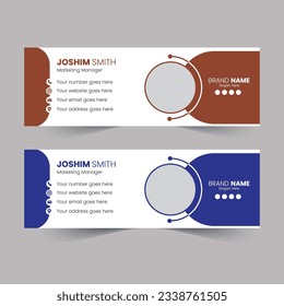 Email signature modern template design layout. Email personal business minimalist personal identity