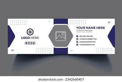 Email signature modern template design layout.