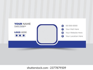 Email signature modern template design layout. Emailers personal business minimalist