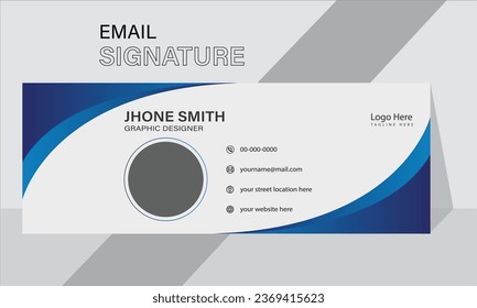 Email signature, modern, template, vector, social, digital, simple design, 