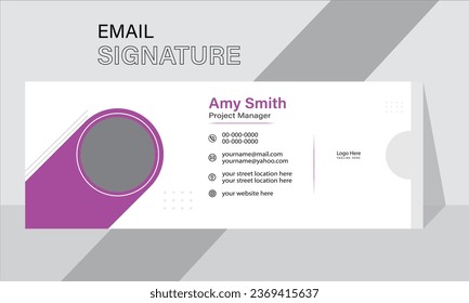 Email signature, modern, template, vector, social, digital, simple design, 