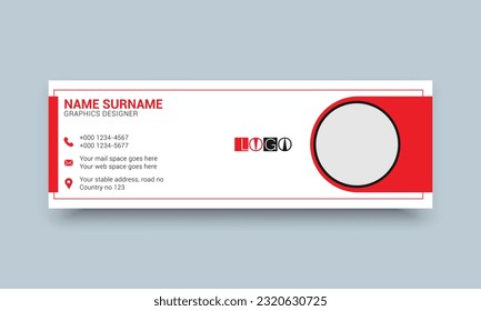 Email signature personal and social web banner template