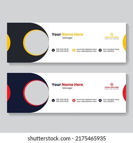 Email signature social media post or facebook cover design template vector illustration