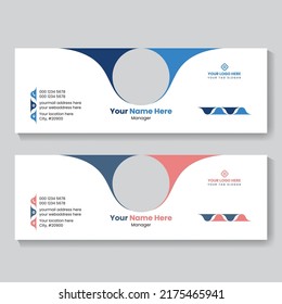 Email signature social media post or facebook cover design template vector illustration