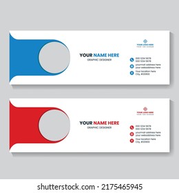 Email signature social media post or facebook cover design template vector illustration