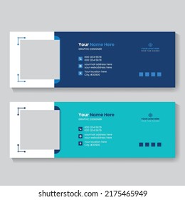Email signature social media post or facebook cover design template vector illustration