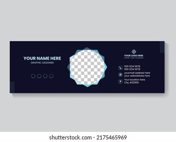 Email signature social media post or facebook cover design template vector illustration