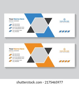 Email signature social media post or facebook cover design template vector illustration
