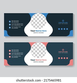 Email signature social media post or facebook cover design template vector illustration