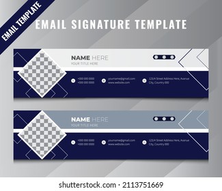 Email Signature Template, Business Corporate Company Identity professional email signature design template, Flat and modern e-mail signature templates. Dark Colors Email or Gmail template Design. 