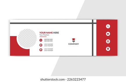 Email signature template. Corporate creative mail signature banner. email footer design template.