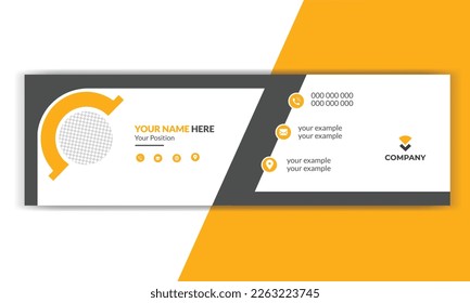 Email signature template. Corporate creative mail signature banner. email footer design template.