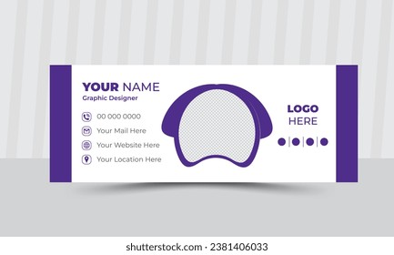 Email signature template, Corporate Email Signature Design. Modern Creative Email Signature Design Template for Business