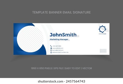 Email signature template for corporate society. Corporate and geometric shape with white background email signature for any corporate business or office.