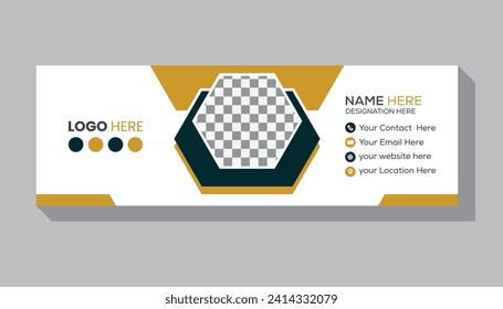 Email signature template, Creative polygonal design