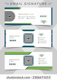 Email Signature Template Design for Any Business. Professional Corporate Email Signature Vector Template Layout in Minimal Style.