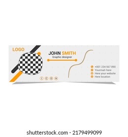 Email signature template design. colorful, pencil tool