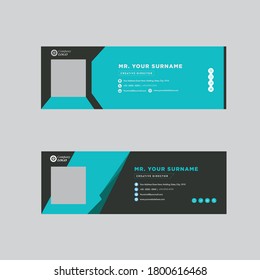 Email signature template design. Corporate mail business email signature vector banner