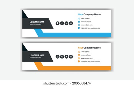 Email signature template design. Corporate email signature banner