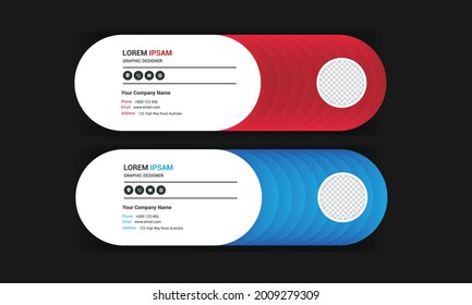 Email signature template design. Corporate email signature banner