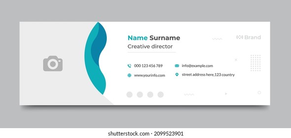 Email signature template design for Corporate Business company. Modern Email signature banner design. Creative Email signature vector template. Illustration vector of Email Signatures.  