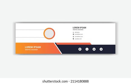 Email signature template design. Corporate email signature banner.