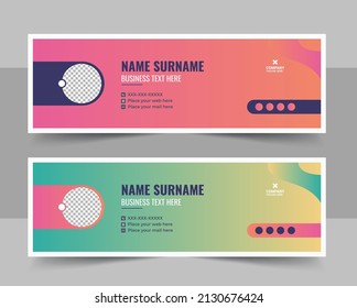 Email signature template design. Corporate mail business email signature vector banner template design