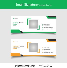 Email signature template design. Corporate mail business email signature vector banner