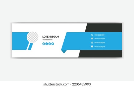 Email signature template design. Corporate modern email signature banner