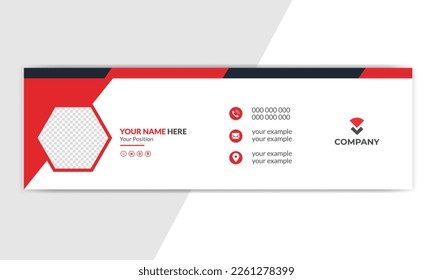 Email signature template design. Corporate email signature banner.