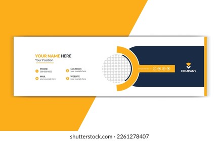 Email signature template design. Corporate email signature banner.
