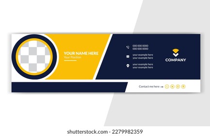 Email signature template design. Corporate mail, business email signature banner.