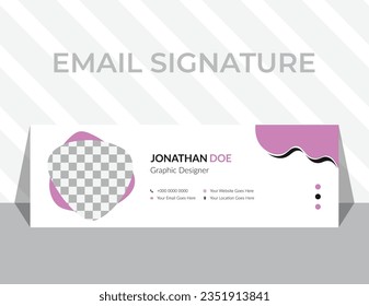 Email signature template design for Corporate Business company. Modern Email signature banner design. Creative Email signature vector template. Illustration vector of Email Signatures.