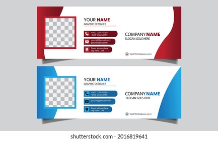 Email signature template design, E-signature vector design