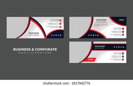 Email signature template design or email footer and personal social media cover	