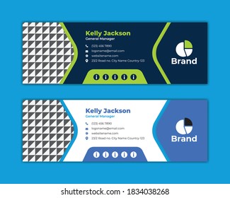 Email signature template design or email footer and personal social media cover