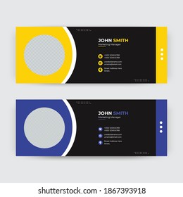 Email signature template design or email footer and personal social media cover