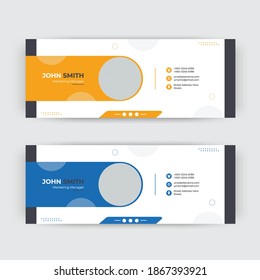 Email signature template design or email footer and personal social media cover