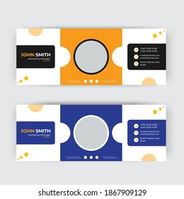 Email signature template design or email footer and personal social media cover