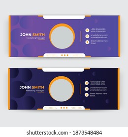 Email signature template design or email footer and personal social media cover