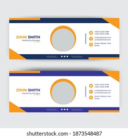Email signature template design or email footer and personal social media cover