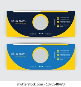 Email signature template design or email footer and personal social media cover